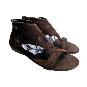 Corky's Amelia Brown Leather Gladiator Sandals Womens 9 Back Zip Detail Boutique